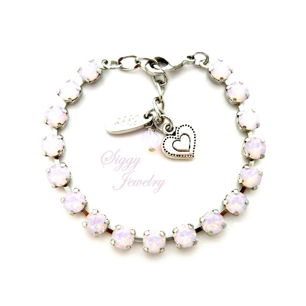 Swarovski Crystal Rose Water Opal Tennis Bracelet